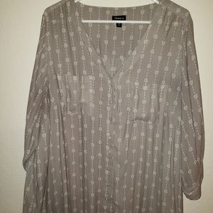 Gray Patterened Torrid Blouse